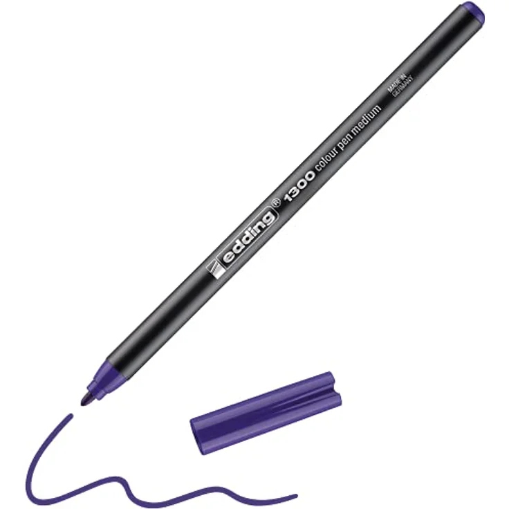 edding 1300 Fasermaler, lila, rundspitziger Filzstift mit 2 mm Strichstärke, ideal für Schule, Mandala und Bullet Journal – Bild 1