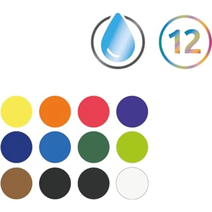 Derwent Aquarellfarben, 12-teiliger Malkasten mit wasserlöslichen Farben, Profi-Qualität, Reisegröße, inklusive Mini-Wassertankpinsel, 2306323 – Bild 4