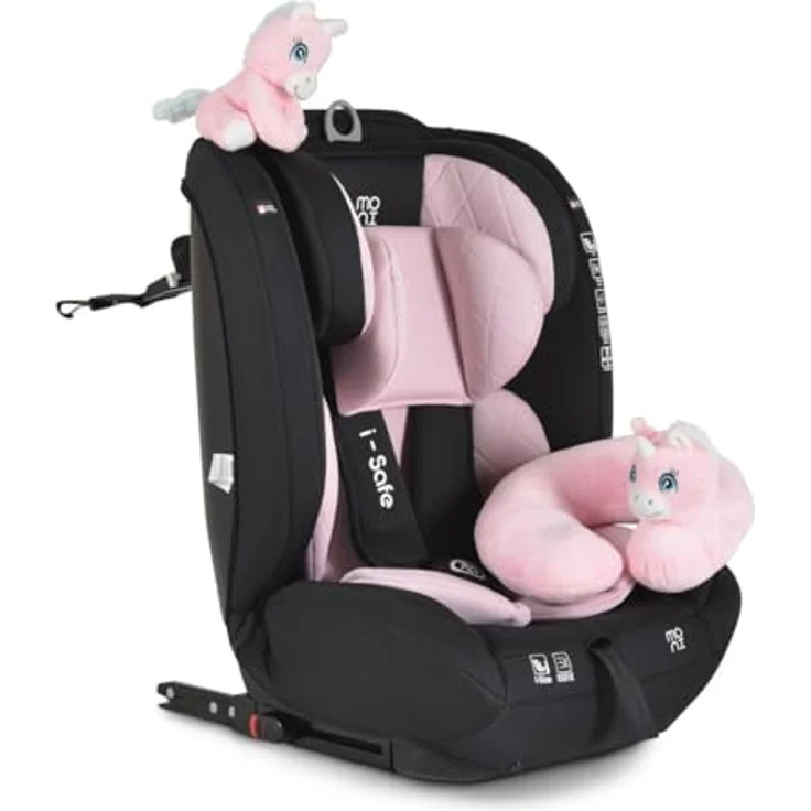 Moni Autokindersitz Kindersitz i-Size i-Safe, bis 36 kg, (76-150cm) Isofix, Top Tether, 13-fach verstellbar, wählbarer Bezug – Bild 3