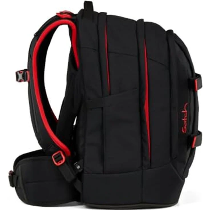Satch pack Schulrucksack Set 2tlg. inkl. Schlamperbox, 30 Liter Volumen, 3D Soft-Mesh Rückensystem, Fire Phantom – Bild 5