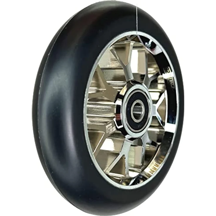 Fantic26 Spy7 Stunt-Scooter Rolle 110mm Abec11 Chrome/Pu Schwarz, Stunt-Scooter Rolle aus Aluminium 6061, ABEC-11 Kugellager, 88A Härte – Bild 3