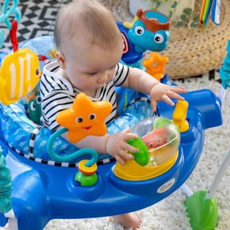 Baby Einstein, Neptune's Ocean Discovery Spring- und Spielcenter mit abnehmbare Spielzeuge, 360° drehba Hopser, Höhenverstellbar, Spricht 3 Sprachen, Babyspielzeug ab 6 Monaten – Bild 12