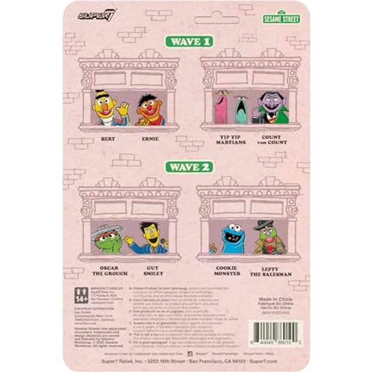 Super7 Reaction Sesamstraße Guy Smiley, 9,5 cm Actionfigur mit 5 Gelenkpunkten und Zubehör – Bild 4