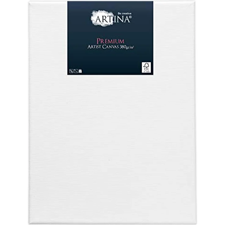 Artina Premium Keilrahmen Leinwand 30x40 cm, 5er Set, 100% Baumwolle, acrylmalfreundlich, dreifach grundiert – Bild 2