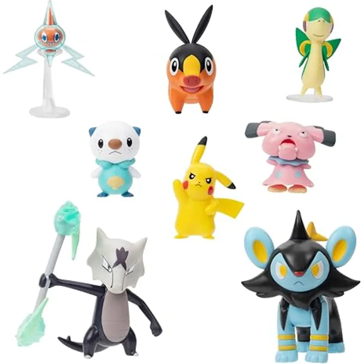 Jazwares Pokémon Battle Figure Set, 8er-Pack mit 5cm und 7,5cm großen Sammelfiguren, lizenziert, ab 4 Jahren