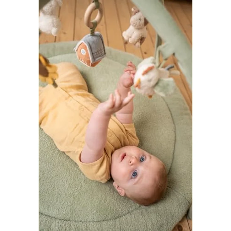 Little Dutch 8817 Activity Krabbeldecke mit Spielbogen - Little Farm, Förderung der Hand-Augen-Koordination, sensorische Fähigkeiten, Polyester, 90x87x4 cm, ab Geburt geeignet – Bild 3