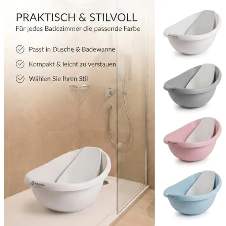 BabybeFun Baby Badewanne mit Badewanneneinsatz für Neugeborene [Testsieger] Rutschfeste Babybadewanne für Babys und Kleinkinder [0-12 Monate] Babywanne für Dusche Badewanne Weiß | Farbe wählen… – Bild 8