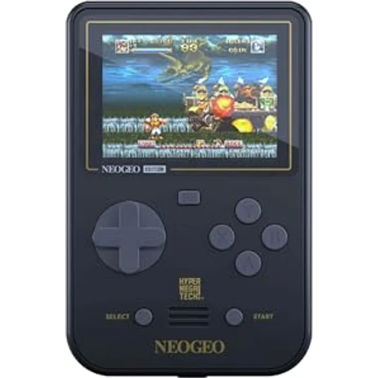 Blaze Entertainment HyperMegaTech! Super Pocket NEOGEO Edition, tragbare Spielkonsole mit 14 vorinstallierten NEOGEO-Spielen, USB-C-Ladung, 4+ Stunden Akkulaufzeit, 2,8 Zoll IPS Bildschirm