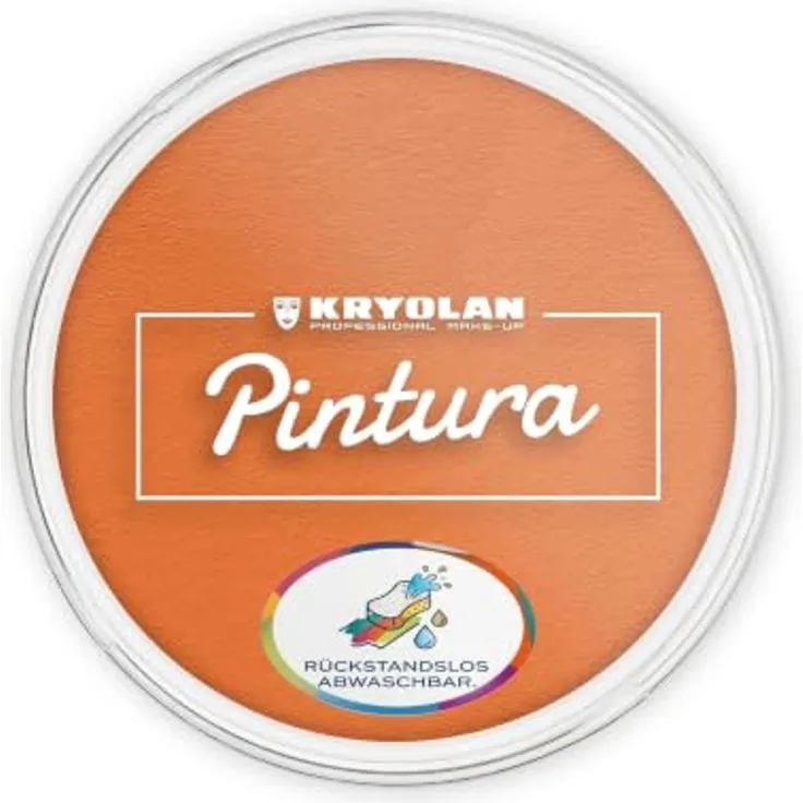 Kryolan Pintura Water Color Make-up Tangerine 25 ml, wasserbasierte Kinderschminke für Gesicht & Körper, CE-zertifiziert, schnell trocknend, leicht abwaschbar, individuell deckend