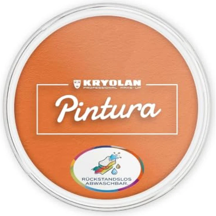 Kryolan Pintura Water Color Make-up Tangerine 25 ml, wasserbasierte Kinderschminke für Gesicht & Körper, CE-zertifiziert, schnell trocknend, leicht abwaschbar, individuell deckend – Bild 1