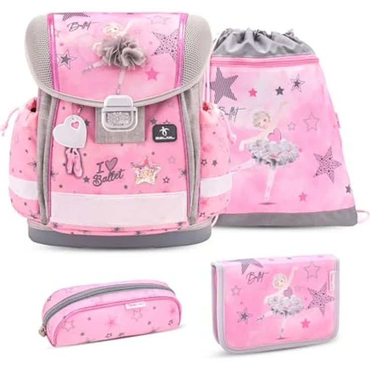 Belmil Classy Schulranzen Set 4-teilig, ergonomisch, leicht (930-990 g), wasserdicht, Ballet Light Pink 2025 – Bild 1