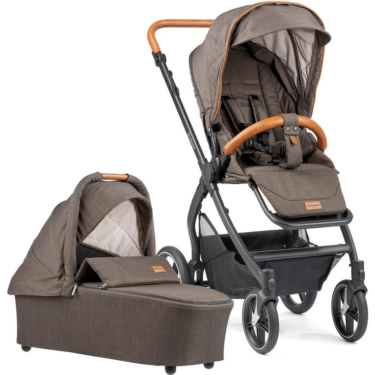 Gesslein Kombikinderwagen FX4 Style Set, Dunkelbraun, mit Feststellbremse, Federung, umsetzbarem Sitz und UV 50+ Schutz