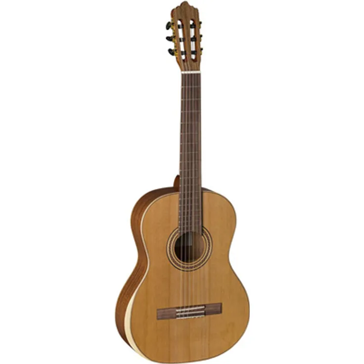 La Mancha Rubi CM/63 7/8 Armrest Edition, klassische Kindergitarre mit massiver Zederndecke und Mahagoniboden, natur matt
