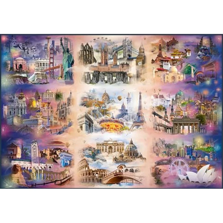 Trefl UFT Puzzle 13500 - Städte jenseits der Wolken, Puzzles mit unregelmäßigen Formen, 9x1500 Teile, FSC-zertifiziert, biologisch abbaubare Kunststoffteile – Bild 2