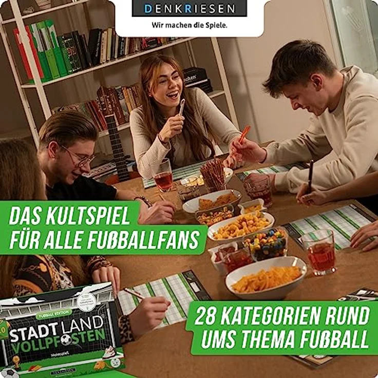 DENKRIESEN - Stadt Land VOLLPFOSTEN® - FUßBALL Edition - Heimspiel. | Spielblock | Geburtstagsgeschenk | Familienspiel | Stadt Land Fluss – Bild 3