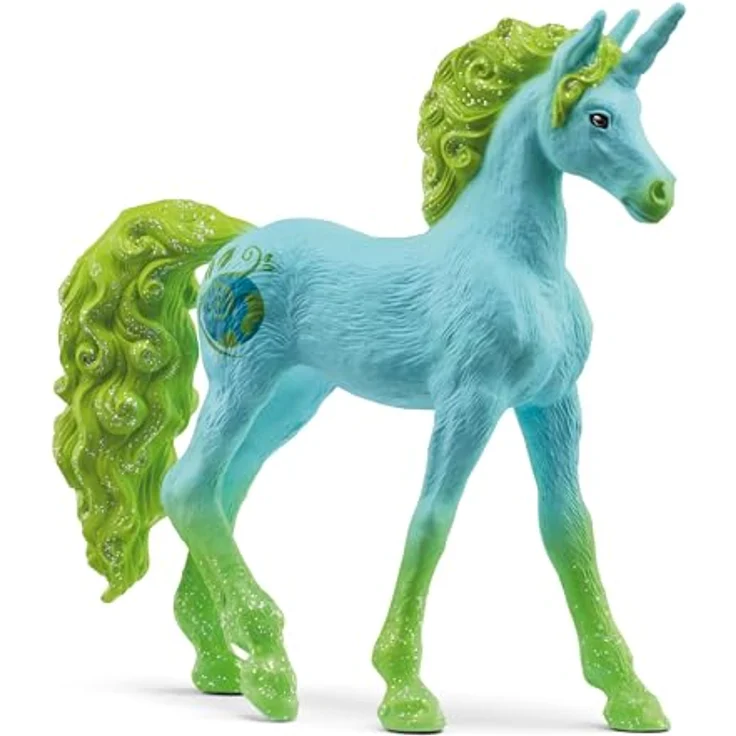 Schleich Sammeleinhorn Terra (70795) BAYALA, türkis mit grüner Glitzermähne und hübschem Tattoo, limitiert – Bild 1