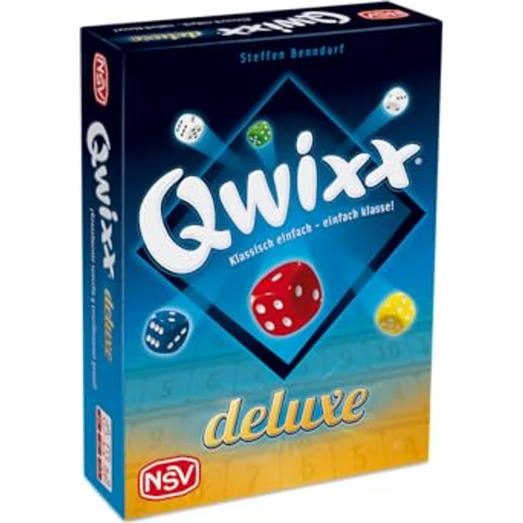 NSV QWIXX Deluxe, Würfelspiel mit 4 abwischbaren Tableaus und 4 Filzstiften – Bild 1