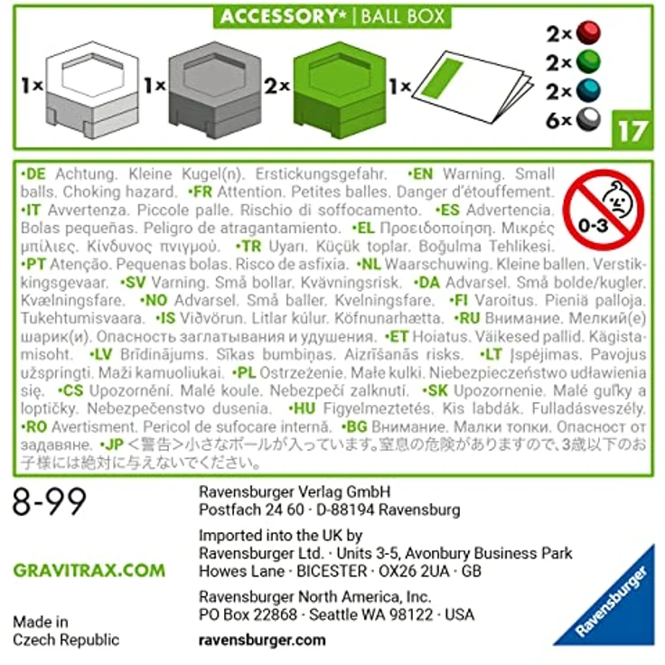 Ravensburger GraviTrax Accessory Ball Box - Ideales Zubehör für spektakuläre Kugelbahnen, Konstruktionsspielzeug für Kinder ab 8 Jahren – Bild 3