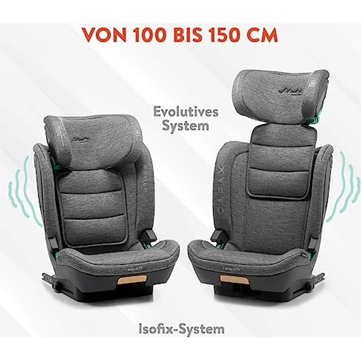 Babyauto Capax Autositz i-size, mit Isofix, 15 bis 36 kg, verstellbare Kopfstütze für 4 bis 12 Jahre – Bild 2