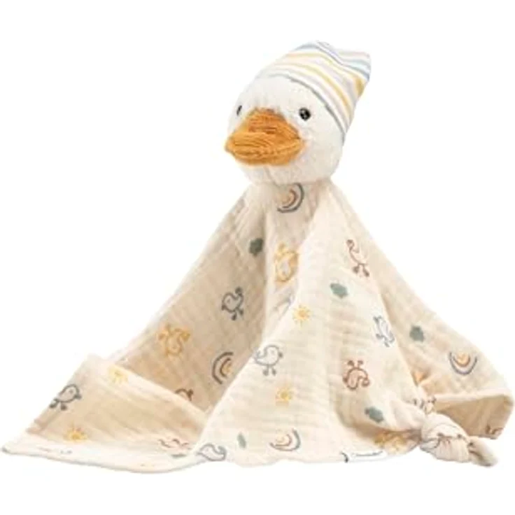 Sterntaler Kuscheltuch Ente Edda Lou aus Musselin, mit Rassel, Schnuffeltuch, Trösterchen für Jungen und Mädchen – Bild 1