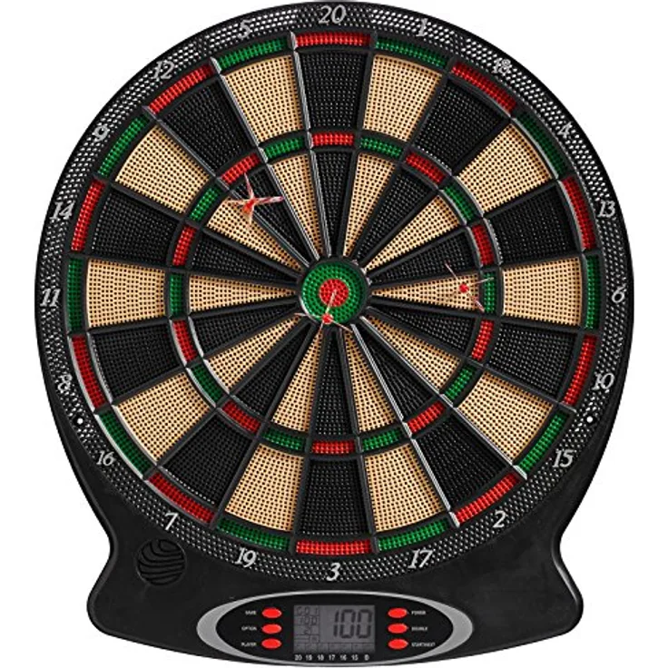 BEST SPORTING Elektronische Dartscheibe London, Dartautomat für 8 Spieler mit LED-Anzeigen, 21 Spiele, inkl. 6 Dartpfeilen und Ersatzspitzen