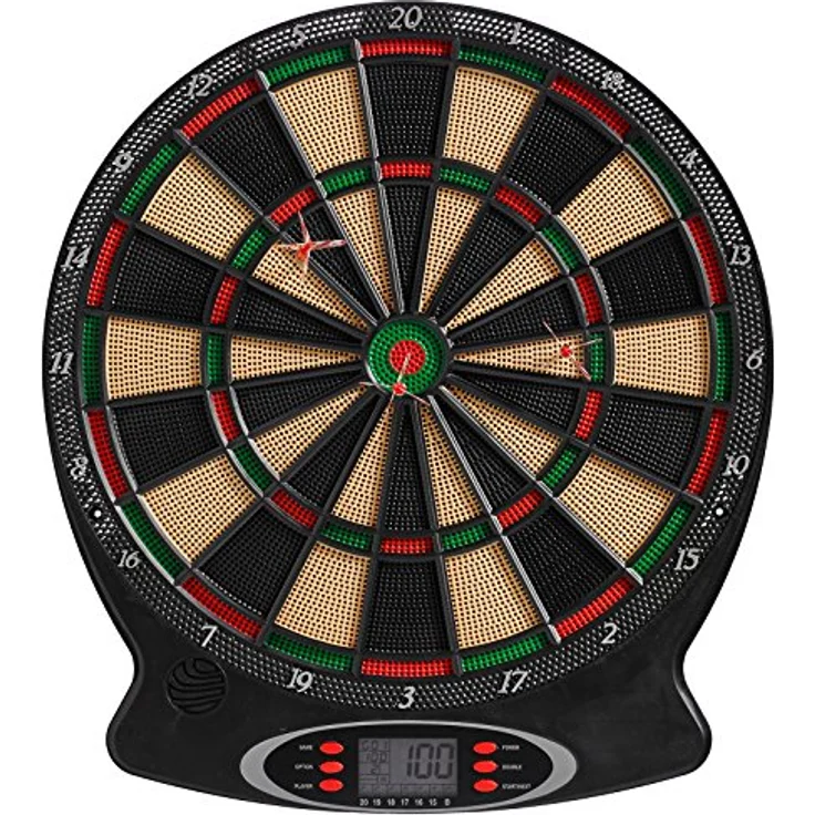 BEST SPORTING Elektronische Dartscheibe London, Dartautomat für 8 Spieler mit LED-Anzeigen, 21 Spiele, inkl. 6 Dartpfeilen und Ersatzspitzen – Bild 1