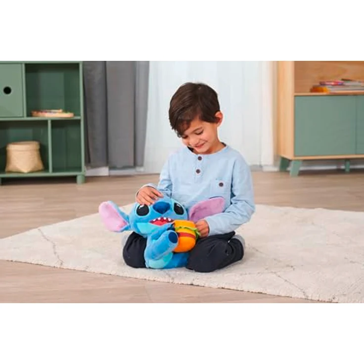 Simba Disney Stitch mit Burger, 25 cm Plüschfigur, kuschelig weich, für Kinder ab den ersten Lebensmonaten geeignet – Bild 4
