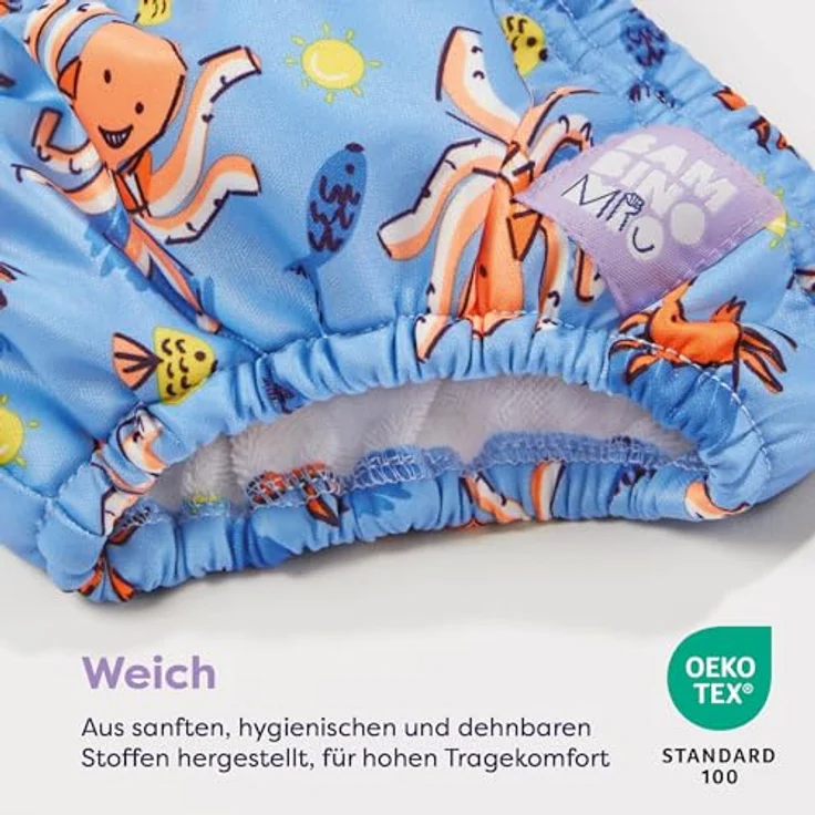 Bambino Mio Wiederverwendbare Schwimmwindel Flosse, für Babys 6-12 Monate, hygienisch, maschinenwaschbar, ideal für Schwimmbad und Strand. – Bild 2