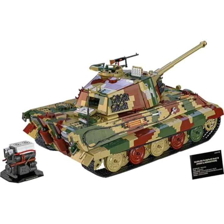 Cobi 11000 PCS TIGER II Königstiger 1:12 COBI-2808, detailgetreues Klemmbaustein-Modell eines historischen Panzers aus dem Zweiten Weltkrieg – Bild 12