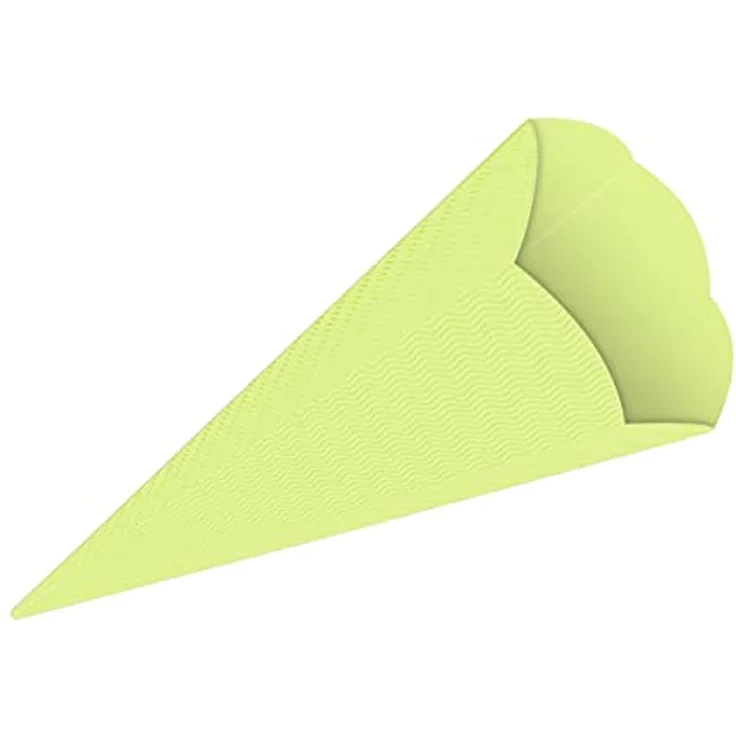itenga Schultüten Rohling 68cm aus 3D Bastelwellpappe, 6-eckig, apfelgrün – Bild 1