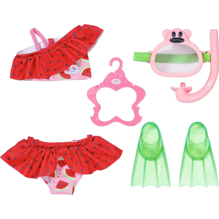 Baby Born Puppenkleidung Tauchspaß, 43 cm - Bikini, Taucherbrille und Schwimmflossen, blau – Bild 1