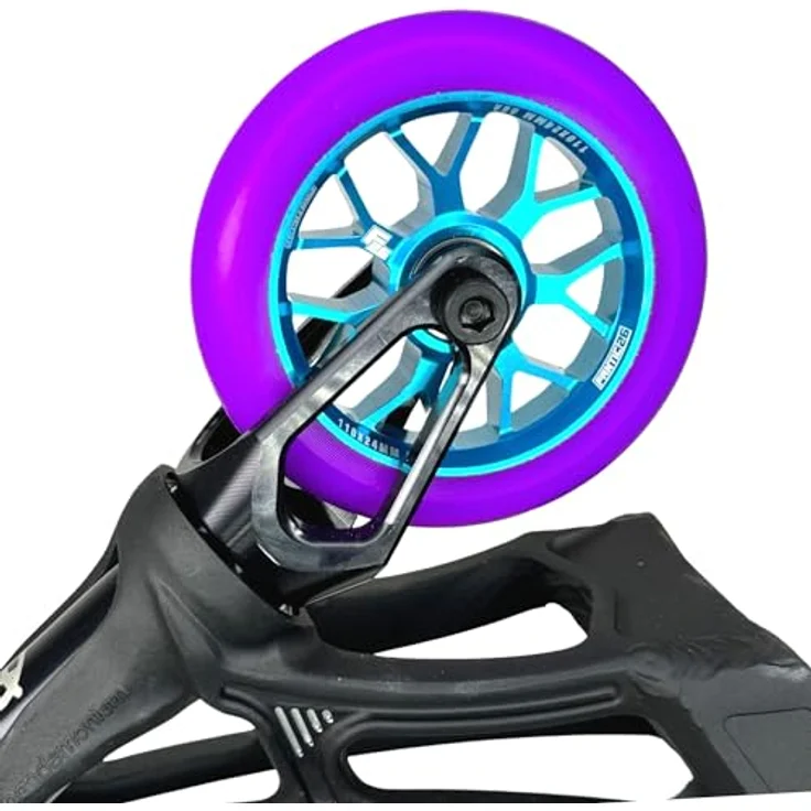 Fantic26 Stuntscooter Fantic26 Spy7 Stunt-Scooter Rolle 110mm Abec11 Türkis/Pu Lila, Aluminium 6061-T6, ABEC-11 Kugellager – Bild 5