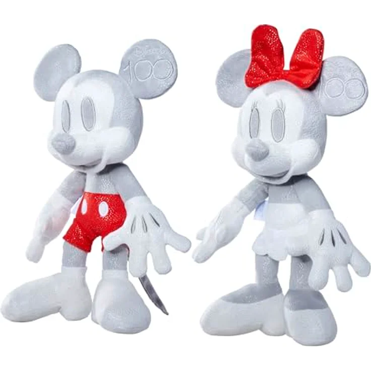 Simba Disney Mickey & Minnie Mouse 100 Jahre Collector-Set Future, limitierte Sammler-Edition, 33cm Plüschfiguren in Geschenk-Box, Amazon exklusiv mit Zertifikat & Seriennummer, für Erwachsene & Kinder – Bild 2