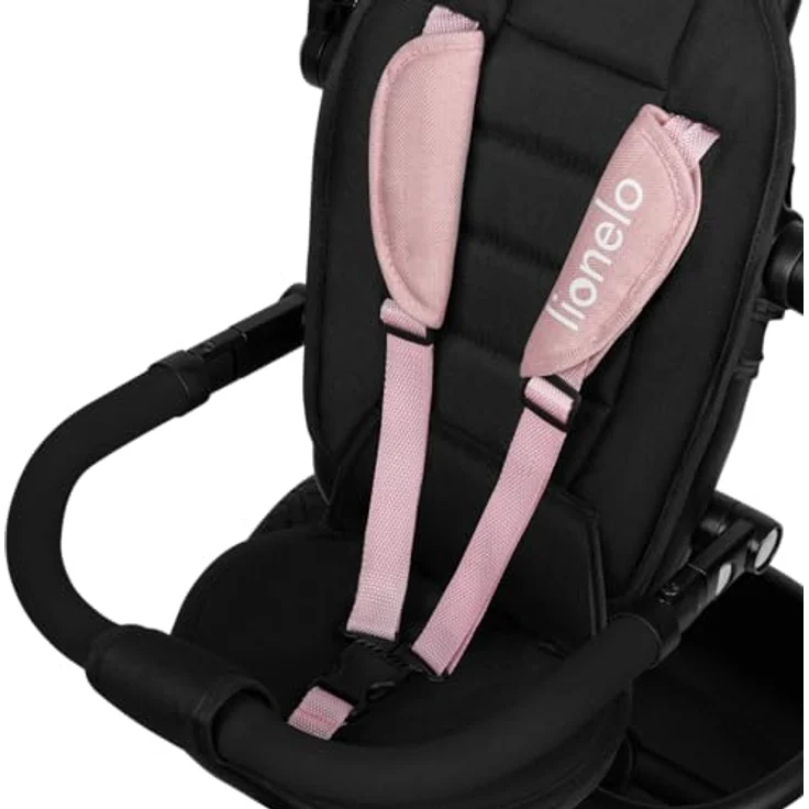 Lionelo Berry, Dreirad Pink Rose mit 360-Grad-Rotsitz, für Kinder von 9 Monaten bis 5 Jahren, verstellbarer Schiebegriff, wartungsfreie PU-Räder – Bild 4