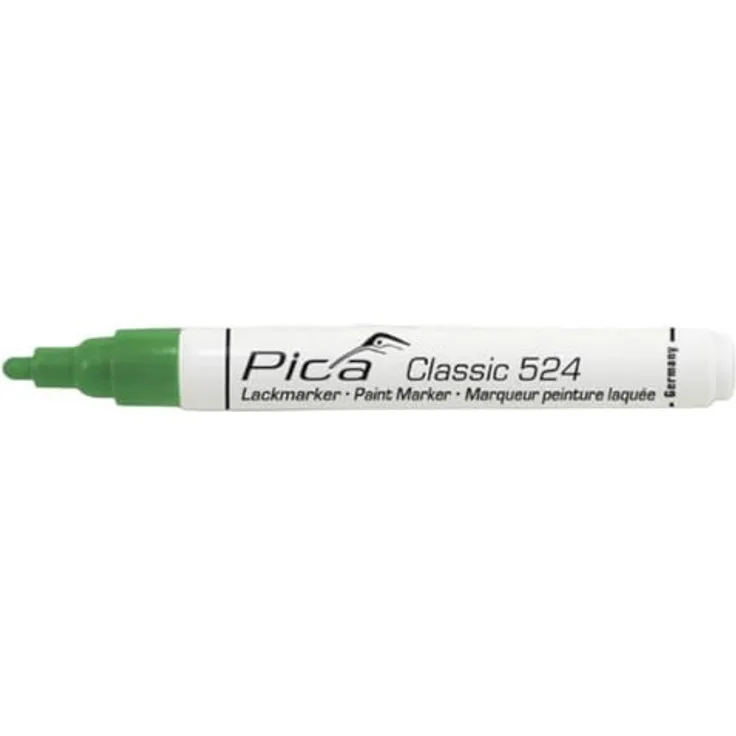 Pica Marker Lack-/Industriemarker 2-4mm, Rundspitze, Ölmarker, grün, schnell trocknend, hohe Lichtbeständigkeit