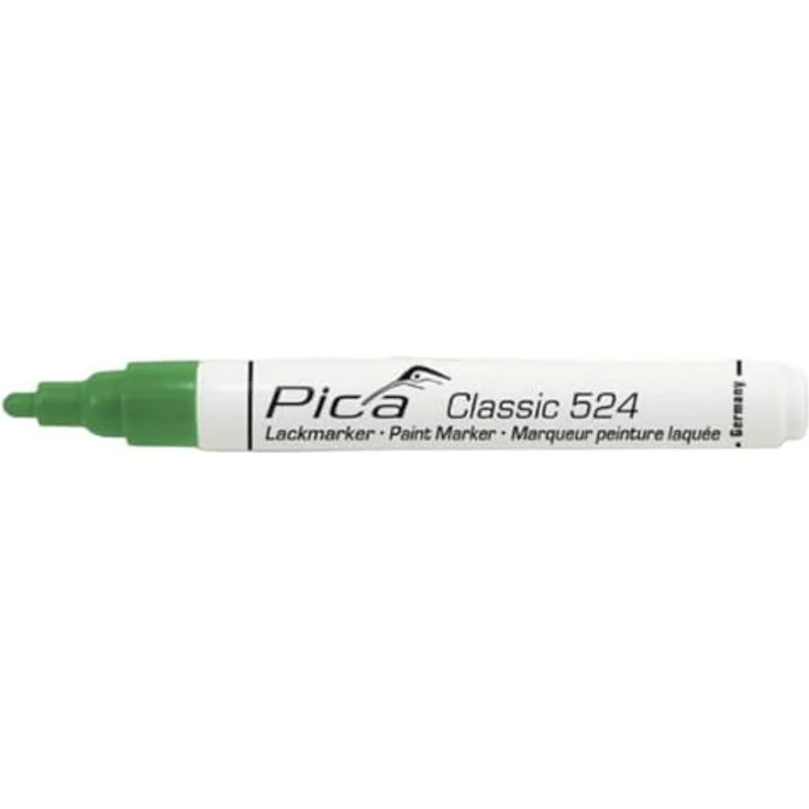 Pica Marker Lack-/Industriemarker 2-4mm, Rundspitze, Ölmarker, grün, schnell trocknend, hohe Lichtbeständigkeit – Bild 1