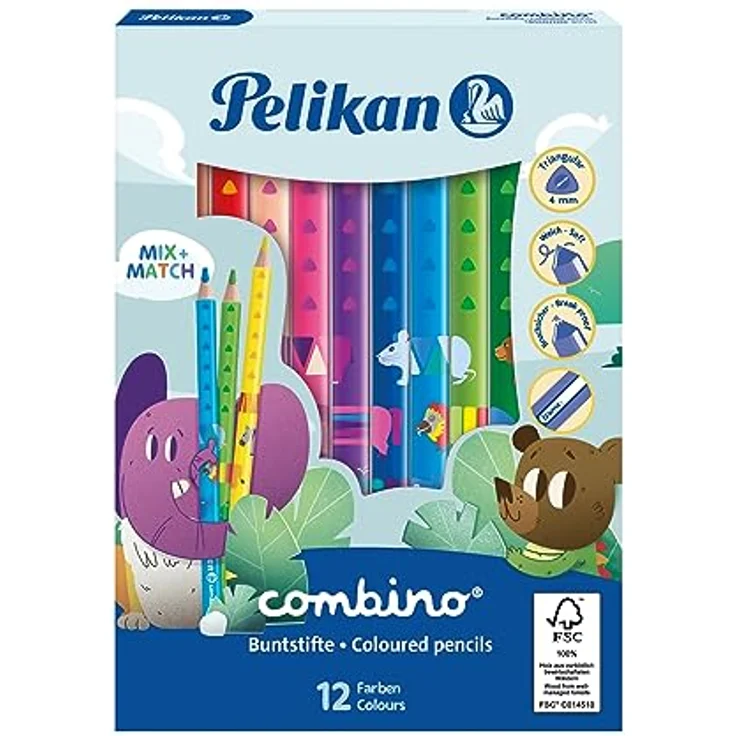 Pelikan Buntstifte 12er dreieckig dick Combino – Bild 3