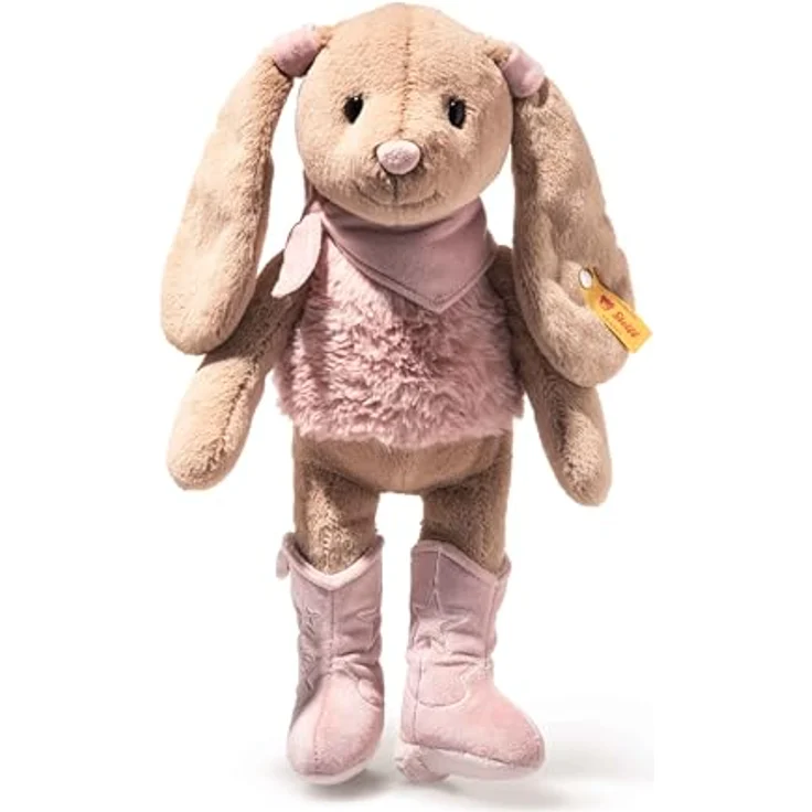 Steiff Hoppie Hase Cowgirl 32cm, Plüschtier mit Cowgirl-Stiefeln im Western Design, waschmaschinenfest, Soft Cuddly Friends – Bild 5