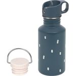 LÄSSIG Trinkflasche Edelstahlflasche BPA-frei 500ml Kinder Kita Kindergarten auslaufsicher mit Sporttrinkverschluss Stainless Steel Happy Prints midnight blue
