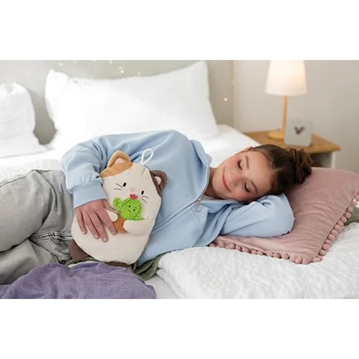 Nici mymochi Katze Angy mit Kaktus, 300 ml Wärmflasche 2in1 - Kuscheltier aus recyceltem Material, 30 cm – Bild 5