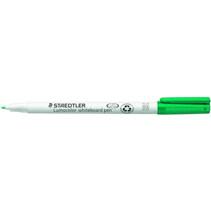 STAEDTLER Lumocolor Whiteboard Marker, grüner Filzstift mit 1,0 mm Rundspitze, 8h CAP-OFF und trocken abwischbar – Bild 1