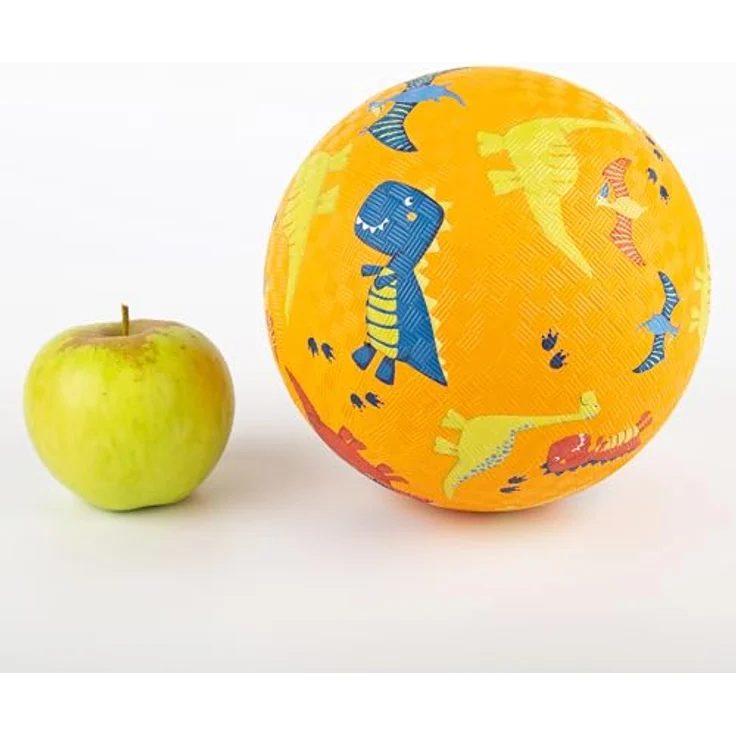 Sigikid Spielball Dino, orangefarbener Naturkautschukspielball mit 17 cm Durchmesser für Kinder ab 1 Jahr – Bild 2