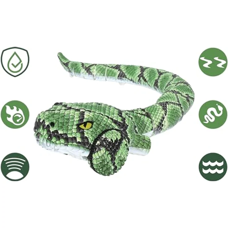 Lexibook Power Python RC, wasserdichte Funkgesteuerte Pythonschlange für Land und Wasser, ausziehbar auf 75 cm, grün, SNAKE01 – Bild 2
