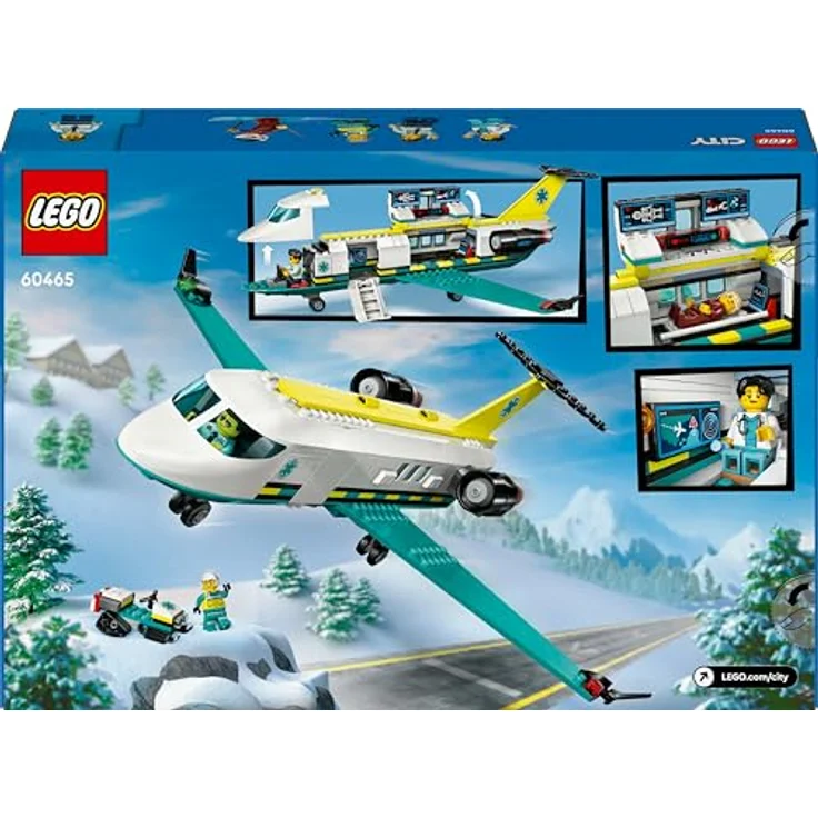 LEGO City 60465 Notfallrettungsflugzeug, Spielset mit 403 Teilen, inkl. 4 Minifiguren und medizinischem Zubehör, Mehrfarbig – Bild 8