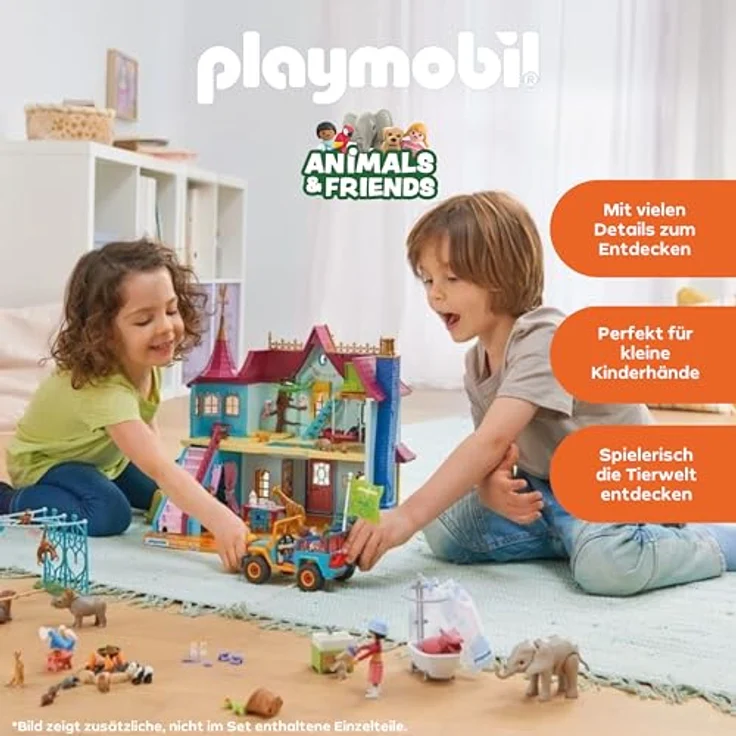 PLAYMOBIL Kunterbunte Tier-Villa, Spielsset für Kinder ab 4 Jahren mit Figuren und Zubehör zur Förderung von Kreativität und Rollenspiel, 71852 – Bild 3