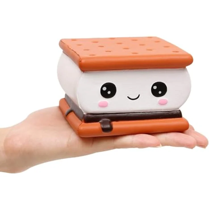 ANBOOR Anboor Squishies Schokolade Biskuit gefülltes Smiley Emoji Toy, weicher PU-Schaum, antistress Spielzeug in Braun, 9.5 x 9 x 6.5 cm, Packung mit 1 – Bild 1