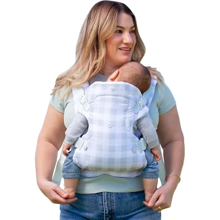 Infantino BKids Babytrage Flip Advanced - Ghingham Print, 4-in-1 Bauchtrage für Babys von 3,6 - 14,5 kg, ergonomisch & pflegeleicht – Bild 1