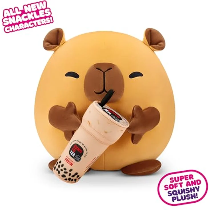 Snackles Series 2 Capybara, 20 cm kuschelig-weiches Plüschspielzeug mit lizenziertem Snackmarken-Accessoire (Kung Fu Tea, Bubble Tea) – Bild 2