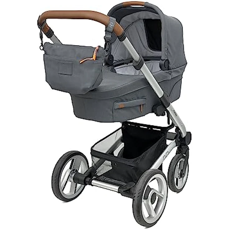 LÄSSIG Baby Kinderwagenorganizer Umhängetasche Kinderwagentasche inkl. Kinderwagenbefestigung/GRE Buggy Bum Bag anthracite – Bild 5