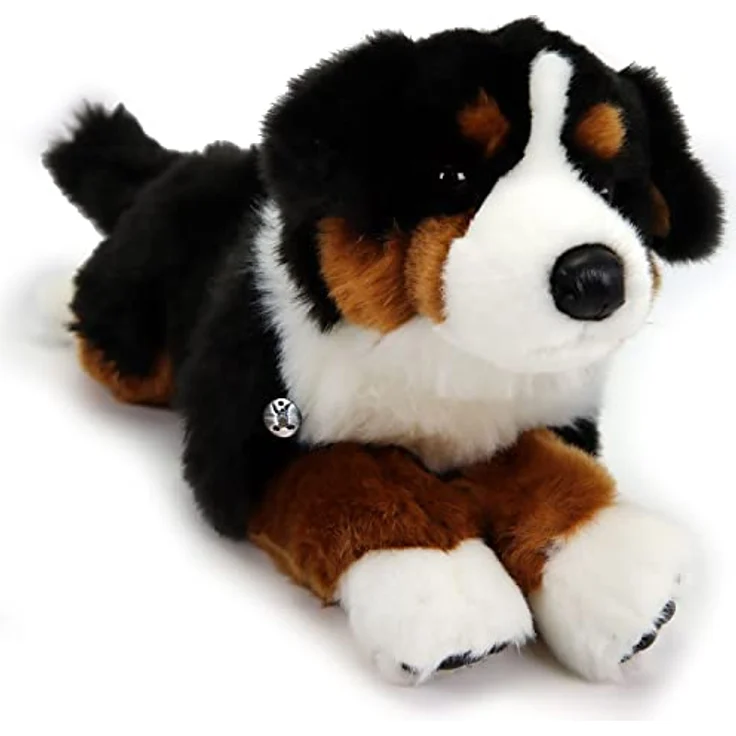 Kuscheltiere.biz Berner Sennen Kuscheltier Hund Sennenhund liegend Plüschtier Bernd - Kuschlig weiches Plüschfell, Detailtreue, 46 cm, waschbar, Kollektion-Auszeichnung – Bild 2